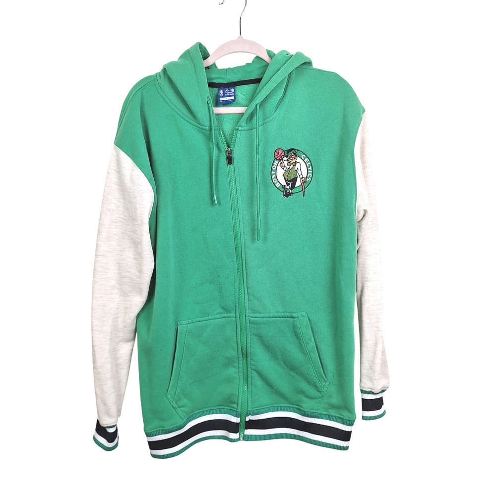 NBA Ultra Game Boston Celtics Full Zip Hoodie Mens Large Green Colorblock Lucky